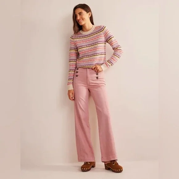 NWT Boden Sailor Wide Leg Pants in Pink - Picture 2 of 13